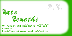 mate nemethi business card